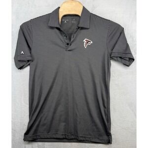 Atlanta Falcons Polo Shirt Black Antigua NFL Football Short Sleeve Men's M